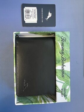Tommy Bahama Men's Black GWP Marlin Slimfold Wallet NIB